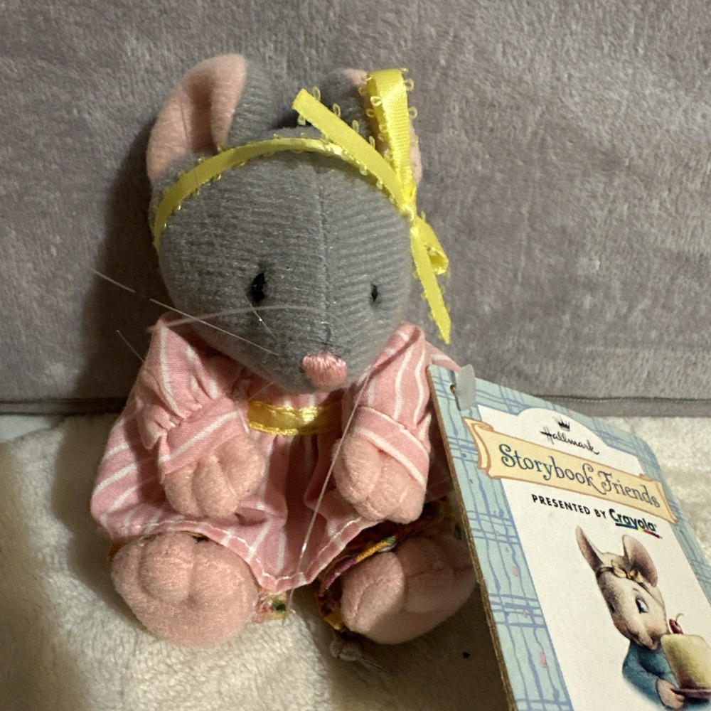 Hallmark Storybook Friends Mitzi Mouse Plush‎ Vintage 4" With Tag